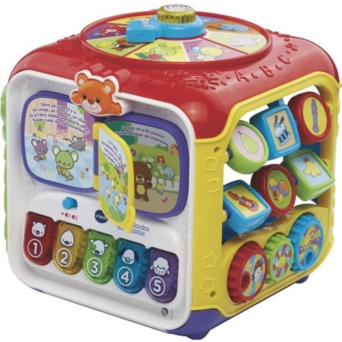 Cube des dÈcouvertes interactif VTECH BABY - Multicolore - 10 mÈlodies et 4 chansons - Mixte - 9 mois et plus