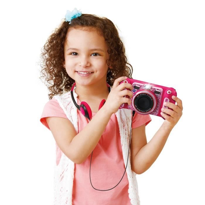 Appareil photo enfant - VTECH - Kidizoom Duo DX Rose - 75 filtres dynamiques - 5 jeux en réalité augmentée