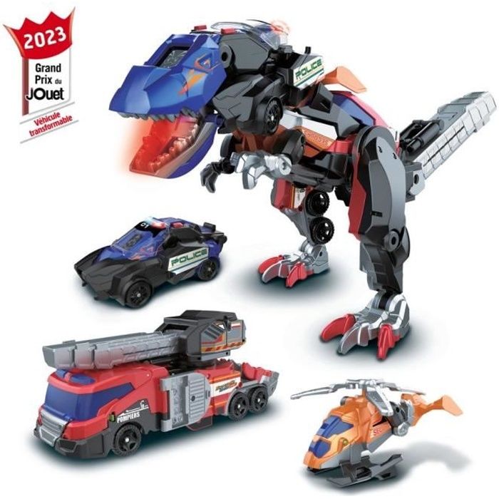 Jouet assemblable VTECH SWITCH & GO COMBO - TRIO, le mÈga T-Rex SOS (3 en 1) pour enfant de 4 ans et plus