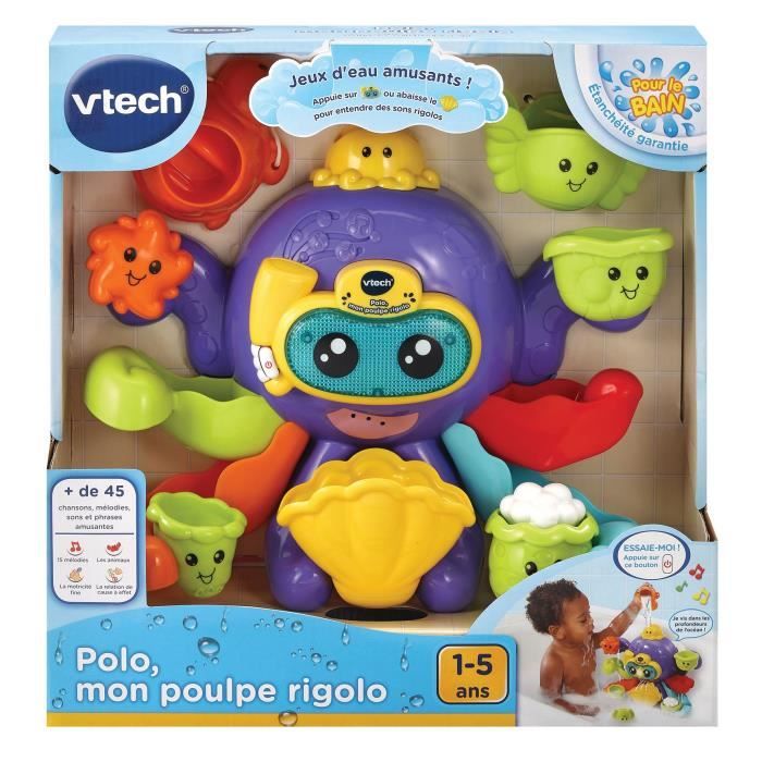 Jouet de Bain interactif VTECH BABY - Polo, Mon Poulpe Rigolo - Multicolore - Pour BÈbÈ de 1 a 5 ans