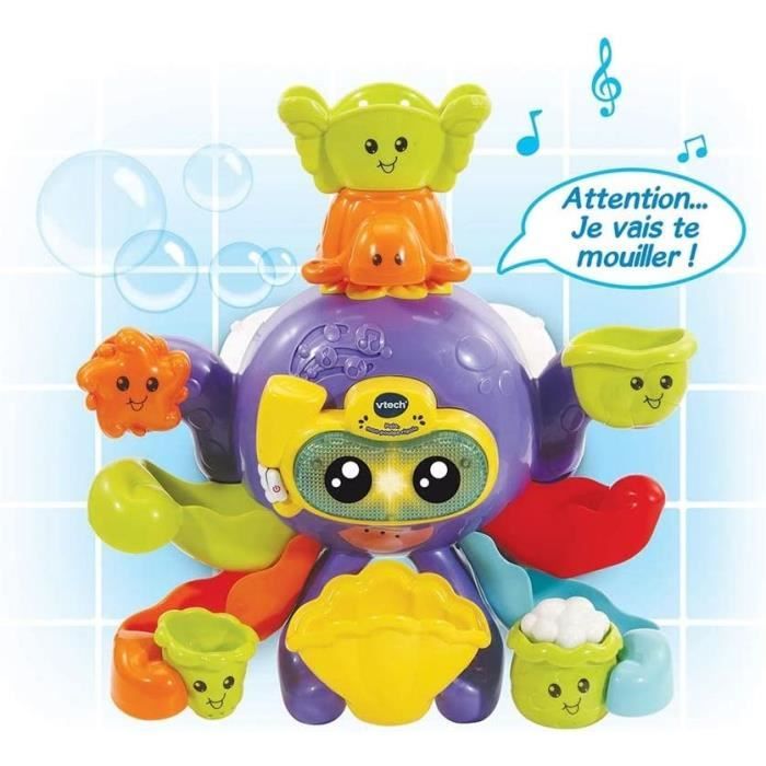 Jouet de Bain interactif VTECH BABY - Polo, Mon Poulpe Rigolo - Multicolore - Pour BÈbÈ de 1 a 5 ans
