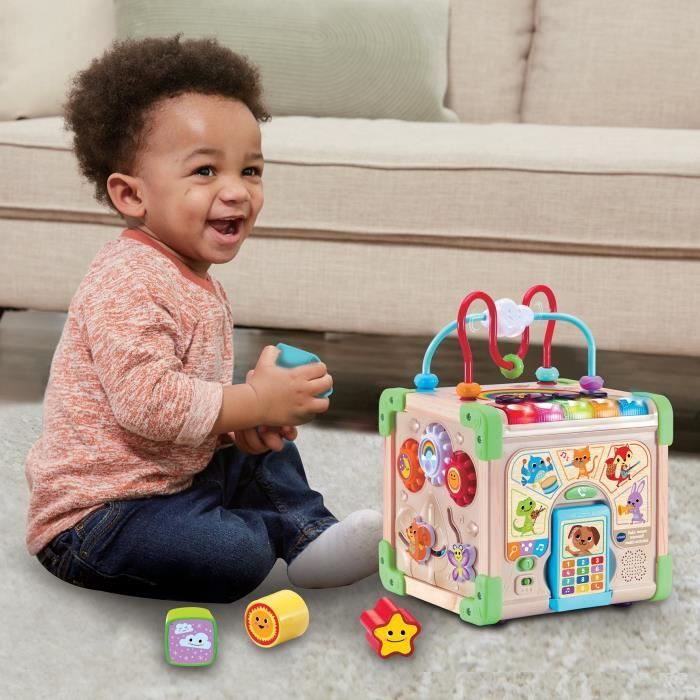 Jouet interactif VTECH CUBE NATURE - Bois certifié FSC - Animaux musicaux - 9-36 mois