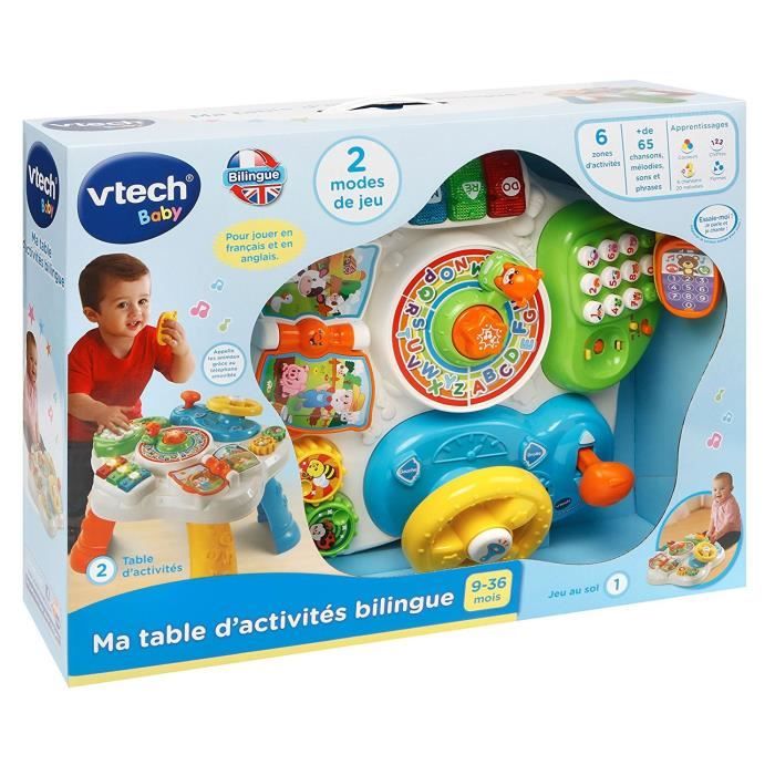 Table d'activités bilingue VTECH - Ma Table D'Activités Bilingue - Multicolore - 100% bilingue - 9 mois et plus