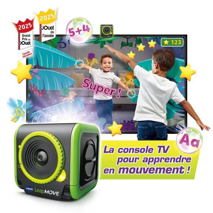 VTECH CONSOLE TV LEAPMOVE, Console éducative, Pas besoin de manette, 25 jeux et aventures inclus, Des 4 ans