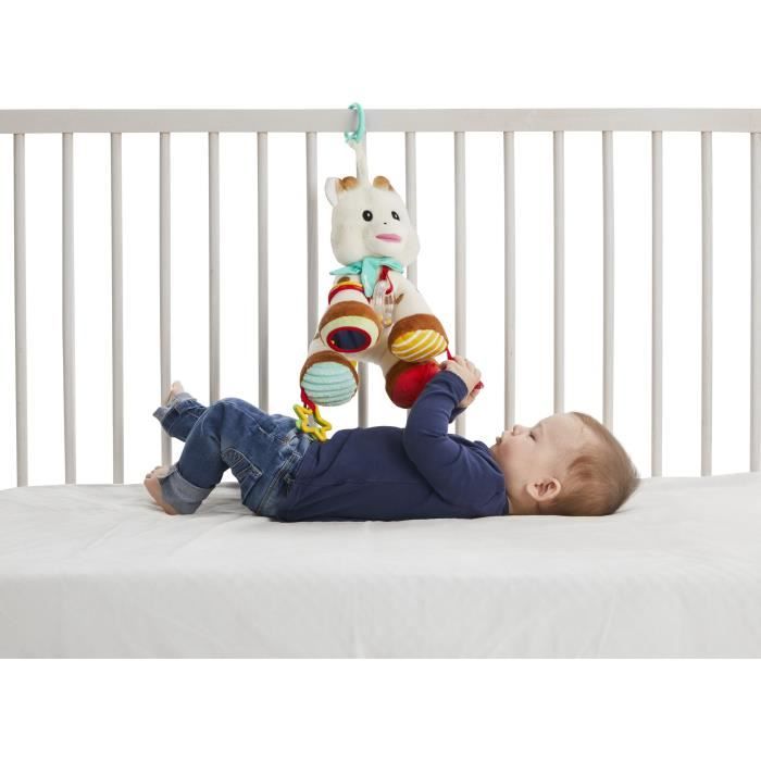 Peluche d'activités VULLI - Micro velours - Crochet de fixation poussette ou lit bébé