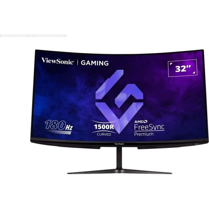 Ecran PC Gamer IncurvÈ - VIEWSONIC VX3218 - PC - MHD - 32 FHD - Dalle VA - 1 ms - 180Hz - DisplayPort - AMD FreeSync