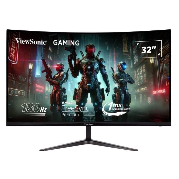 Ecran PC Gamer Incurvé - VIEWSONIC - 32 - FHD - 180Hz - Dalle VA - 1ms - VX3218-PC-MHD