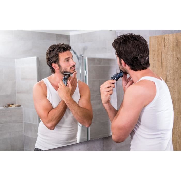 Tondeuse a cheveux et barbe - WAHL - HAIRCUT & BEARD - 3,5 W - 10 sabots - Autonomie : 40 min - Noir