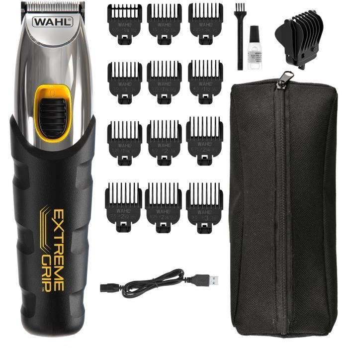 Tondeuse a barbe - WAHL - Extreme Grip - 240 V - 240 min - Noir / Orange