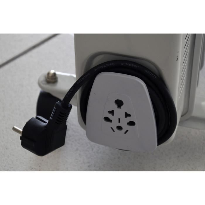 Radiateur électrique bain d'huile - 2000W - WARM TECH - 240V - Jusqu'a 30m3 - Gris