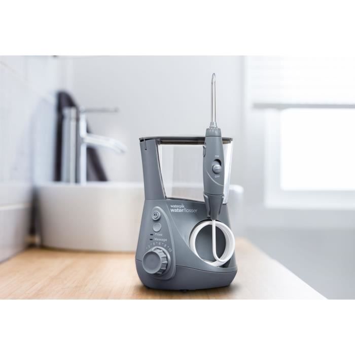 Jet Dentaire - WATERPIK - WP-667 Ultra Professionnel - Gris - 10 Niveaux de pression - 7 Embouts inclus