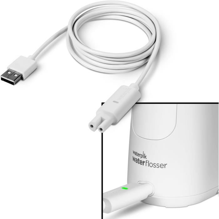 Jet Dentaire - WATERPIK - WF-13 Pearl - Blanc - Sans fil - Rechargeable - 2 Niveaux de pression - 4 Embouts