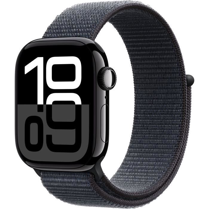 Apple Watch Series 10 GPS - 42mm - BoÓtier Jet Black Aluminium - Bracelet Ink Sport Loop