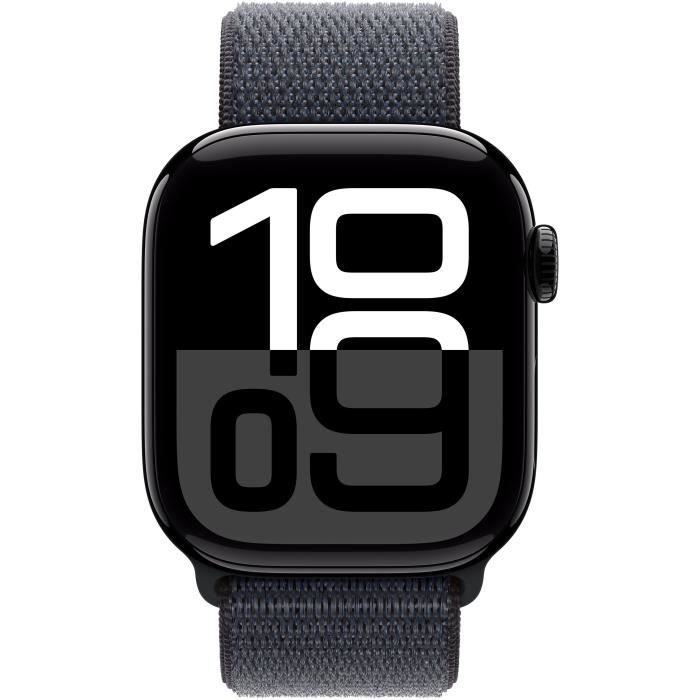 Apple Watch Series 10 GPS - 42mm - BoÓtier Jet Black Aluminium - Bracelet Ink Sport Loop