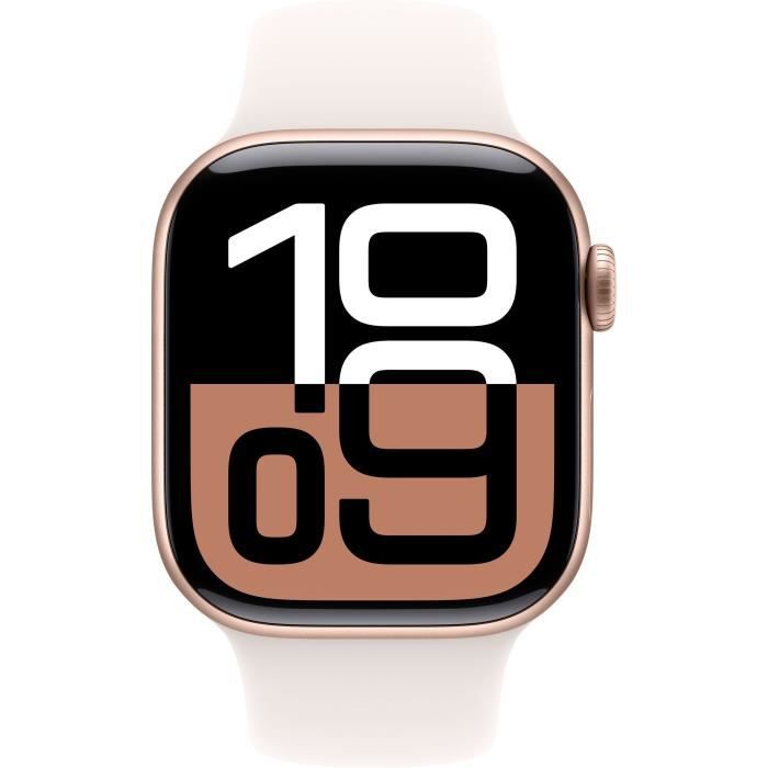 Apple Watch Series 10 GPS - 42mm - BoÓtier Rose Gold Aluminium - Bracelet Light Blush Sport Band - M/L