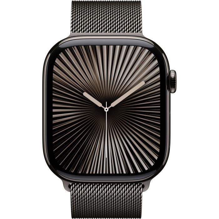 Apple Watch Series 10 GPS + Cellular - 46mm - Boîtier Slate Titanium - Bracelet Slate Milanese Loop - M/L