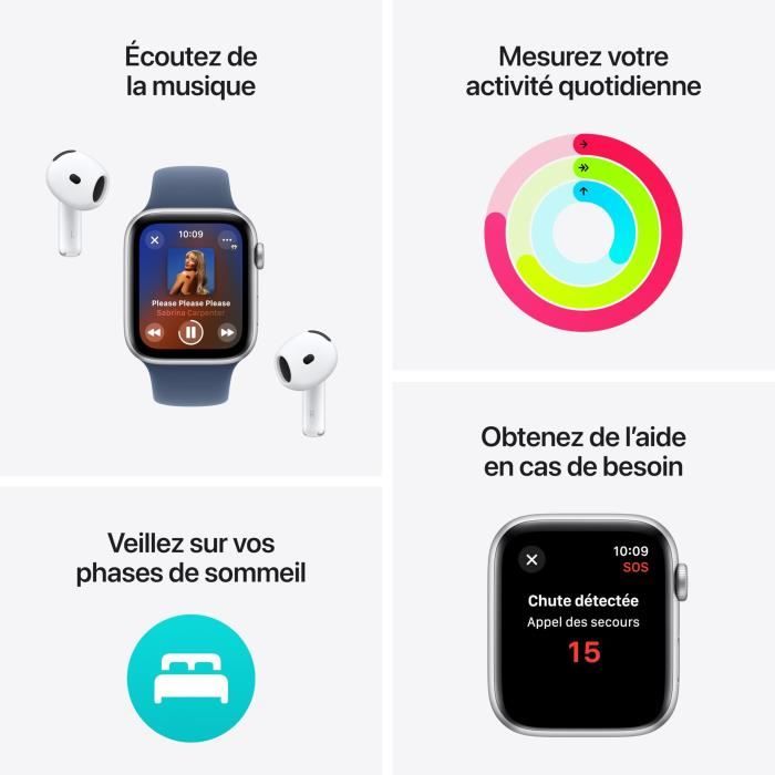 Apple Watch SE GPS - 40mm - BoÓtier Midnight Aluminium - Bracelet Midnight Sport Band - S/M