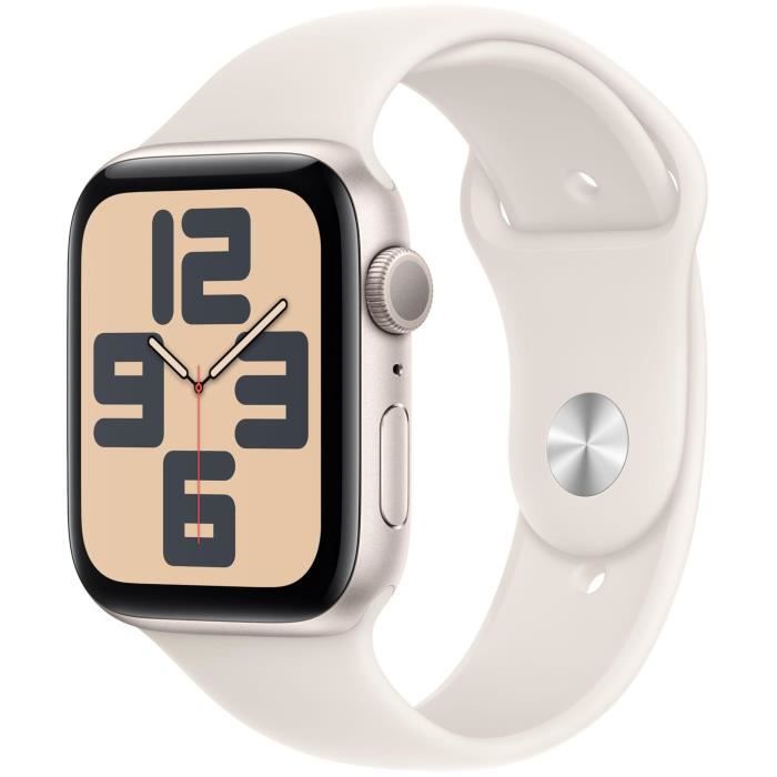 Apple Watch SE GPS - 44mm - BoÓtier Starlight Aluminium - Bracelet Starlight Sport Band - S/M