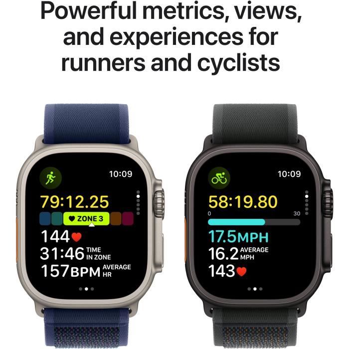 Apple Watch Ultra 2 GPS + Cellular - 49mm - Boîtier Black Titanium - Bracelet Black Ocean Band