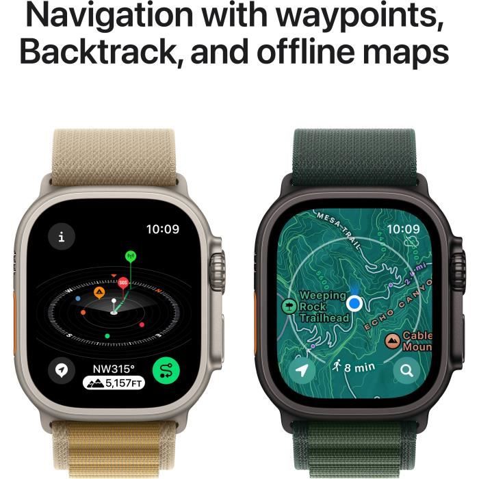 Apple Watch Ultra 2 GPS + Cellular - 49mm - BoÓtier Natural Titanium - Bracelet Navy Ocean Band