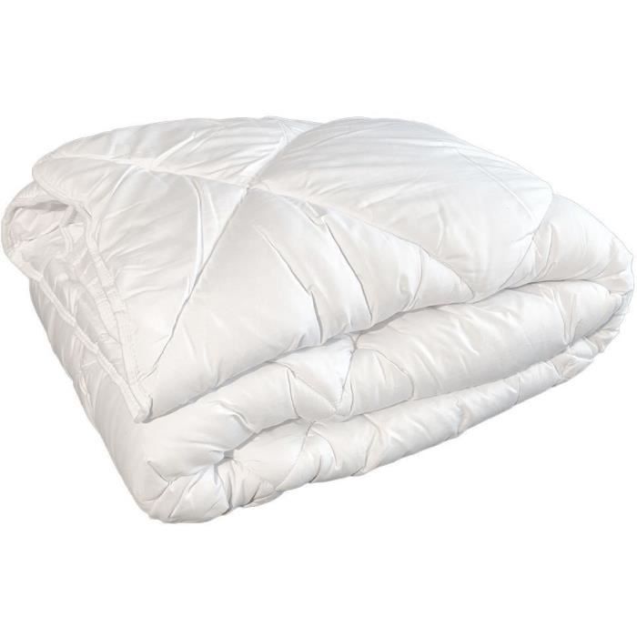 Couette - 140 x 200 cm - BLEU CALIN - Chaude - 400 g/m² - Blanc