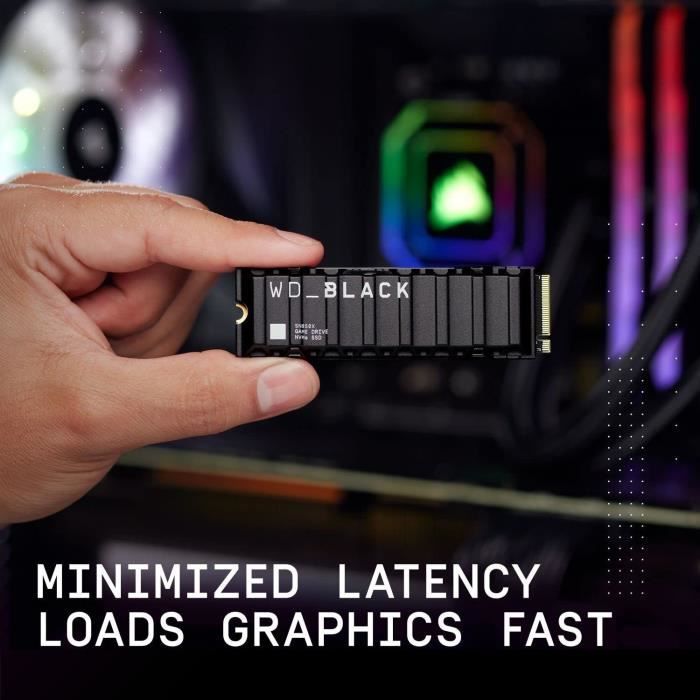 WESTERN DIGITAL Disque dur SN850X - NVME SSD - 2TB interne - Format M2 avec radiateur - Noir