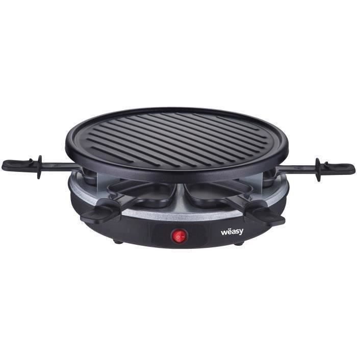 Appareil a raclette - WEASY LUGA60 - 4 personnes - 900W - Revetement anti-adhÈsif - 30x30cm - Plaque amovible