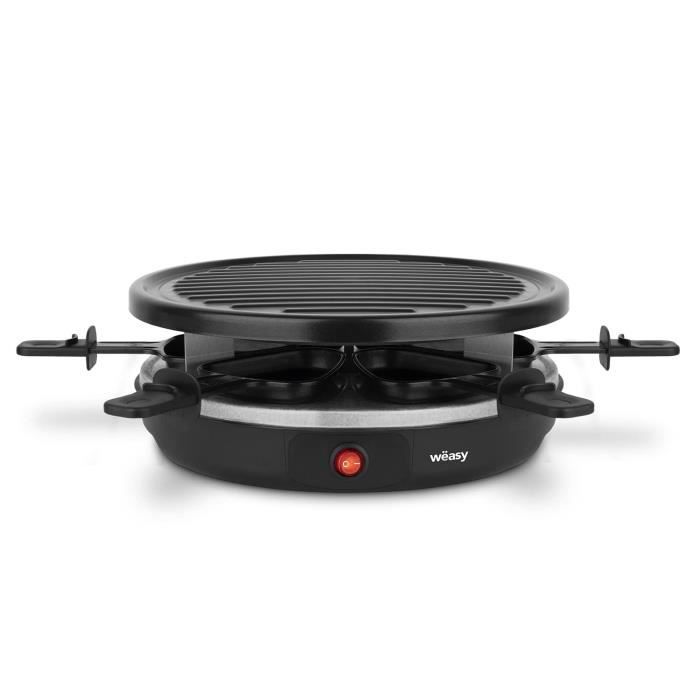 Appareil a raclette - WEASY LUGA60 - 4 personnes - 900W - Revetement anti-adhÈsif - 30x30cm - Plaque amovible