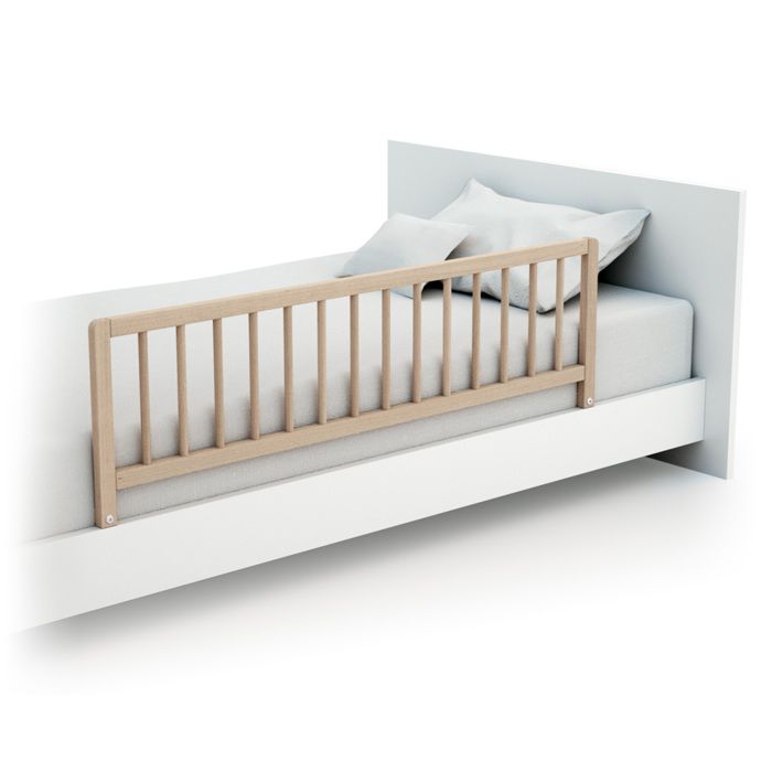 WEBABY - Barriere de lit enfant en bois SIDO - 117 x 34,5 x 31 cm Hetre Brut -