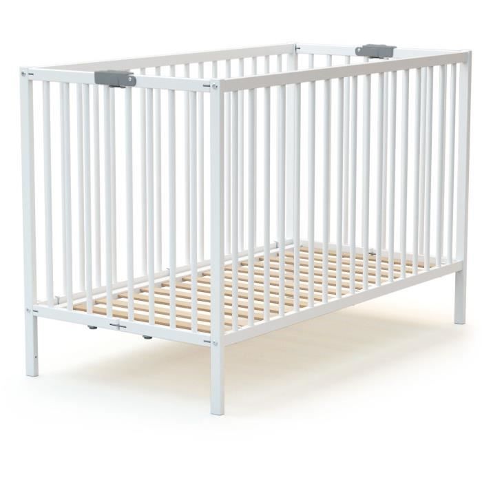Lit bébé pliant - 60 x 120 cm - WEBABY - FLEX - Blanc