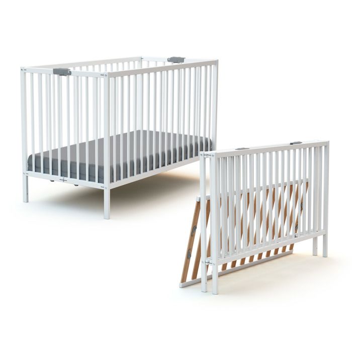 Lit bébé pliant - 60 x 120 cm - WEBABY - FLEX - Blanc