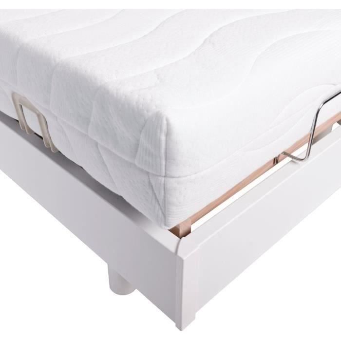 Ensemble relaxation matelas + sommier électrique 140x190 - Mousse - Ferme - TALCA Fabrication française