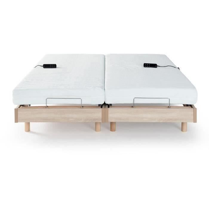 Ensemble relaxation matelas + sommiers électriques 2x70x190cm - Mousse - Ferme - TALCA Fabrication française