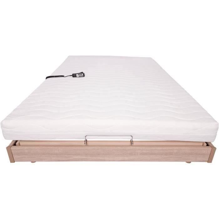 Ensemble relaxation matelas + sommier électrique 140x190cm - Mousse - Ferme - TALCA Fabrication française