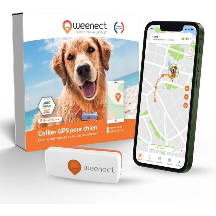 Traceur GPS pour Chien - Weenect XS (White Edition 2023)