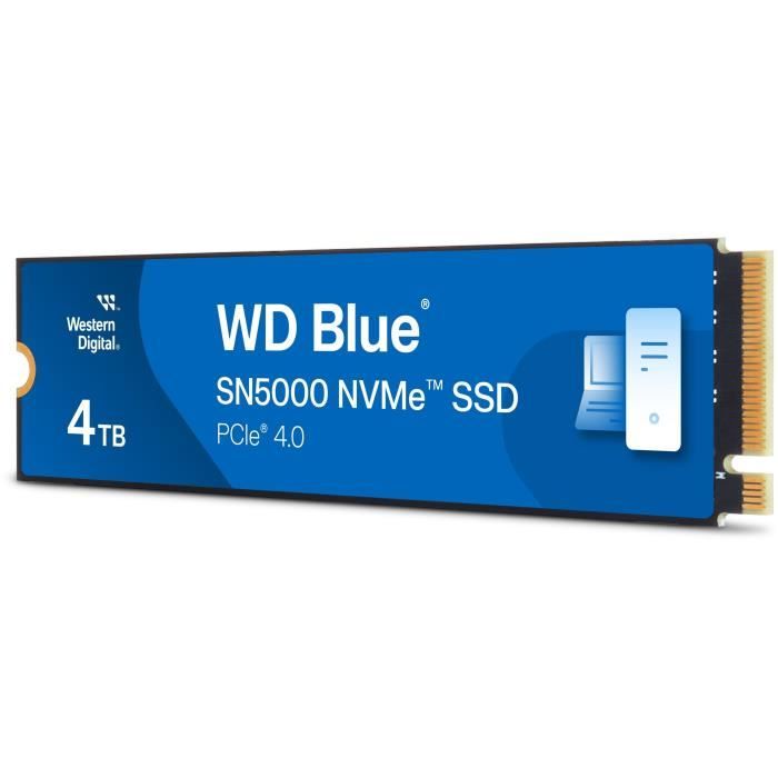 WESTERN DIGITAL - WDS400T4B0E - Disque dur SSD Interne - 4 To - WD Blue - SN5000 - NVMe