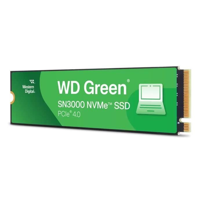 WESTERN DIGITAL - WDS100T4G0E - SSD Interne - Green - SN3000 - NVMe - 1 To