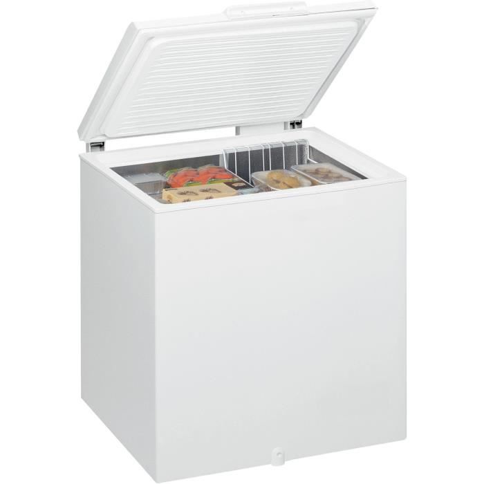 CongÈlateur coffre - WHIRLPOOL WHM2112 - 204L - Classe E - L 81 cm x H 86,5 cm - blanc