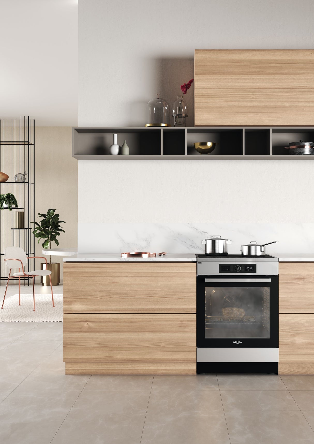 Cuisiniere a induction - WHIRLPOOL - WS68IB8ACX/FR/1 - 4 foyers - 2900 W - L60 cm - Inox