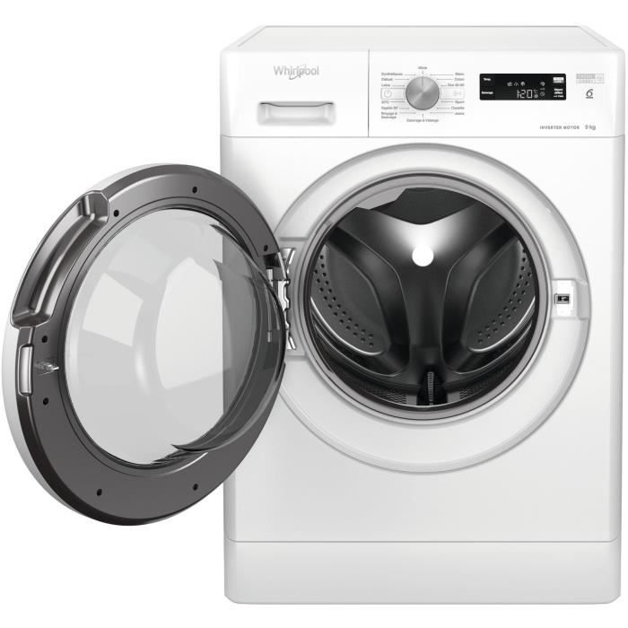 Lave-linge hublot WHIRLPOOL FFSPL9269WFR Freshcare - 9 kg - Induction - L60cm - 1200 trs/min - Classe A - Blanc