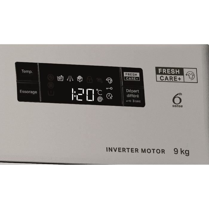 Lave-linge hublot WHIRLPOOL FFS9269SBFR - 9 kg - Induction - 60 cm - 1200 trs/min - Silver