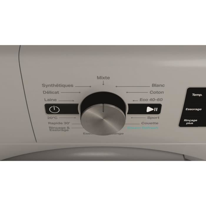 Lave-linge hublot WHIRLPOOL FFBP10489SBSVFR - 10 kg - Induction - L60cm - 1400 trs/min - Silver