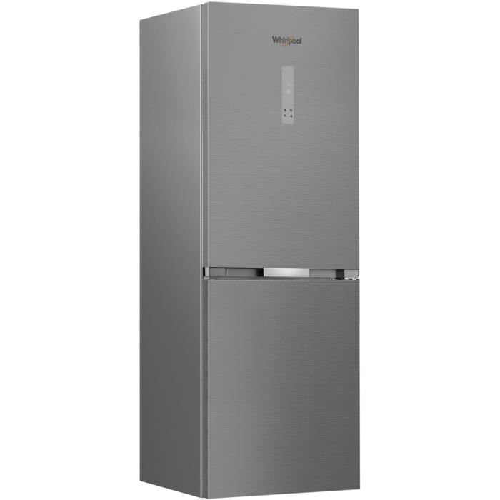 Réfrigérateur combiné - WHIRLPOOL - WHK26363XP6E - 316 L - Dual NoFrost - 6e sens - Classe C - 186.5x59.5x66.3 - Inox