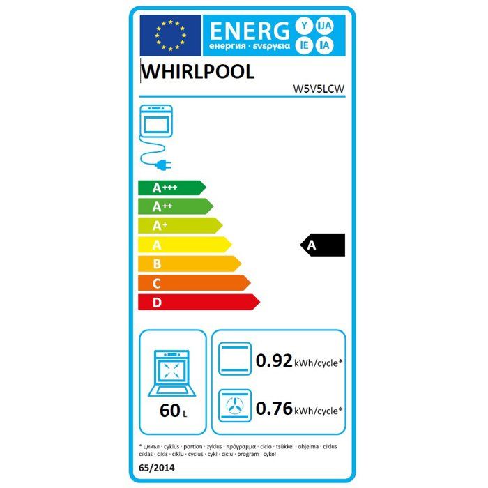 Cuisiniere vitrocéramique - WHIRLPOOL - W5V5LCW - 4 foyers - 7900 W - L50 cm - Blanc
