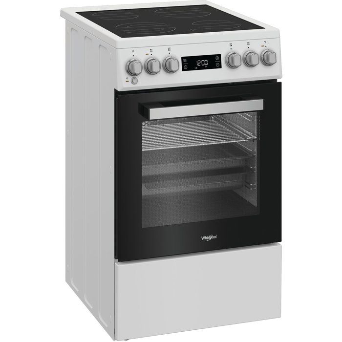 Cuisiniere vitrocéramique - WHIRLPOOL - W5V5LCW - 4 foyers - 7900 W - L50 cm - Blanc