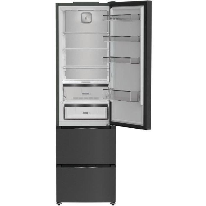 Réfrigérateur combiné - Whirlpool - WHKF6353XBR6E - Classe C - 351 L (249L + 102L) - 35 dB - Dual No Frost - Dark Inox
