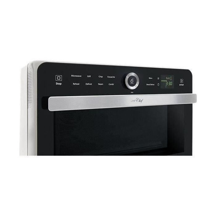 WHIRLPOOL JT469WH - Micro-ondes Jet Chef - 33 L - 6eme SENS Combi Crisp Vapeur - Cavité Inox - Plateau tournant 36 cm - Blanc