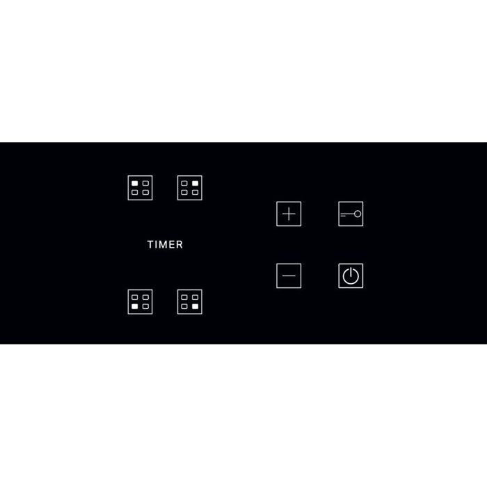 Plaque de cuisson Vitrocéramique WHIRLPOOL AKT8090NE - 4 zones - 6200W - L58 x P51cm - Noir