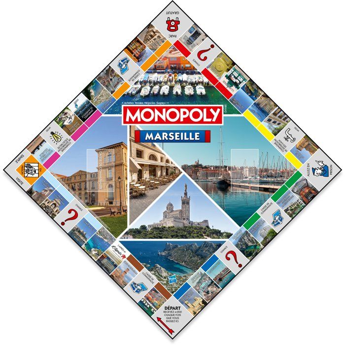 MONOPOLY Marseille - Jeu de société - WINNING MOVES - 2 a 6 joueurs - Des 8 ans