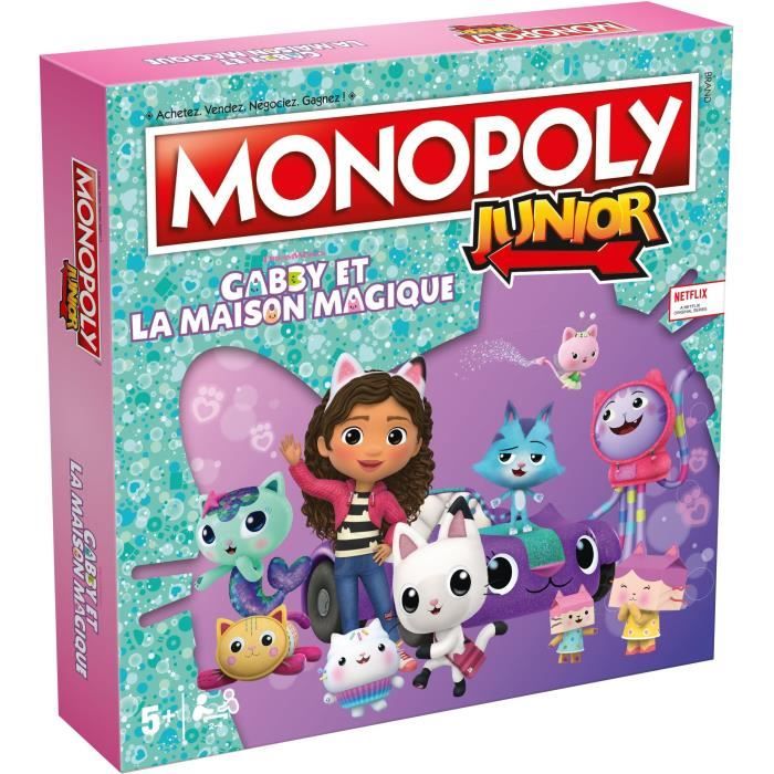 Jeu de sociÈtÈ - WINNING MOVES - Monopoly Junior Gabby et la Maison Magique - Version enfant Gabby's Dollhouse